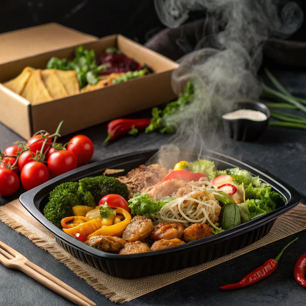A delicious meal ready to be delivered