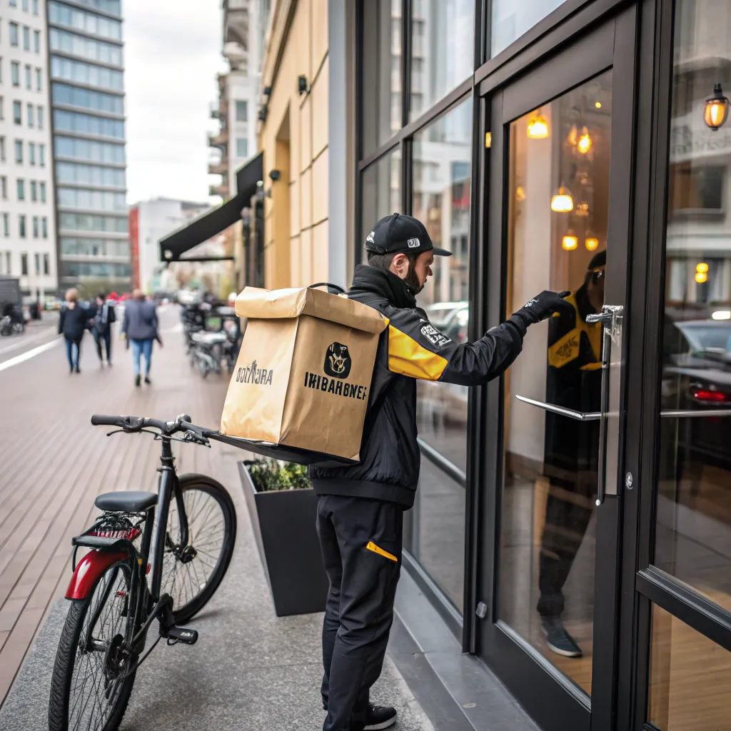 Illustration of food delivery service